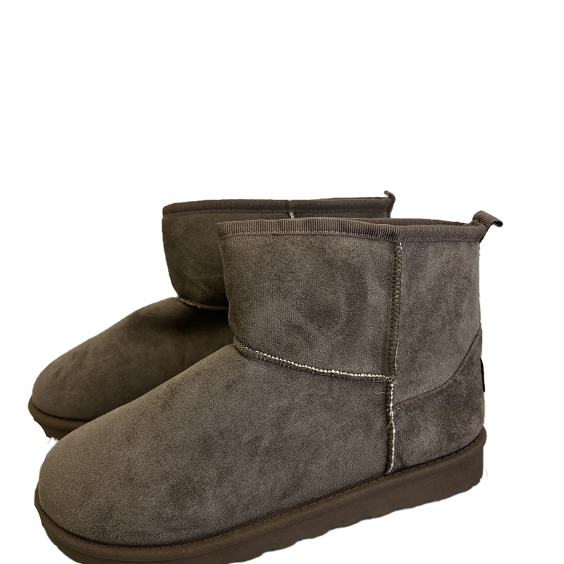 stivaletti in simil camoscio patch